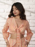Strippy Peach Top