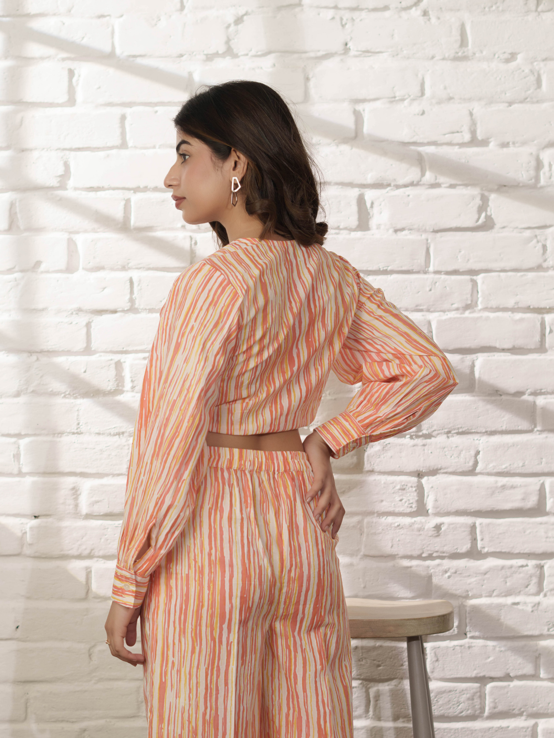 Strippy Peach Top