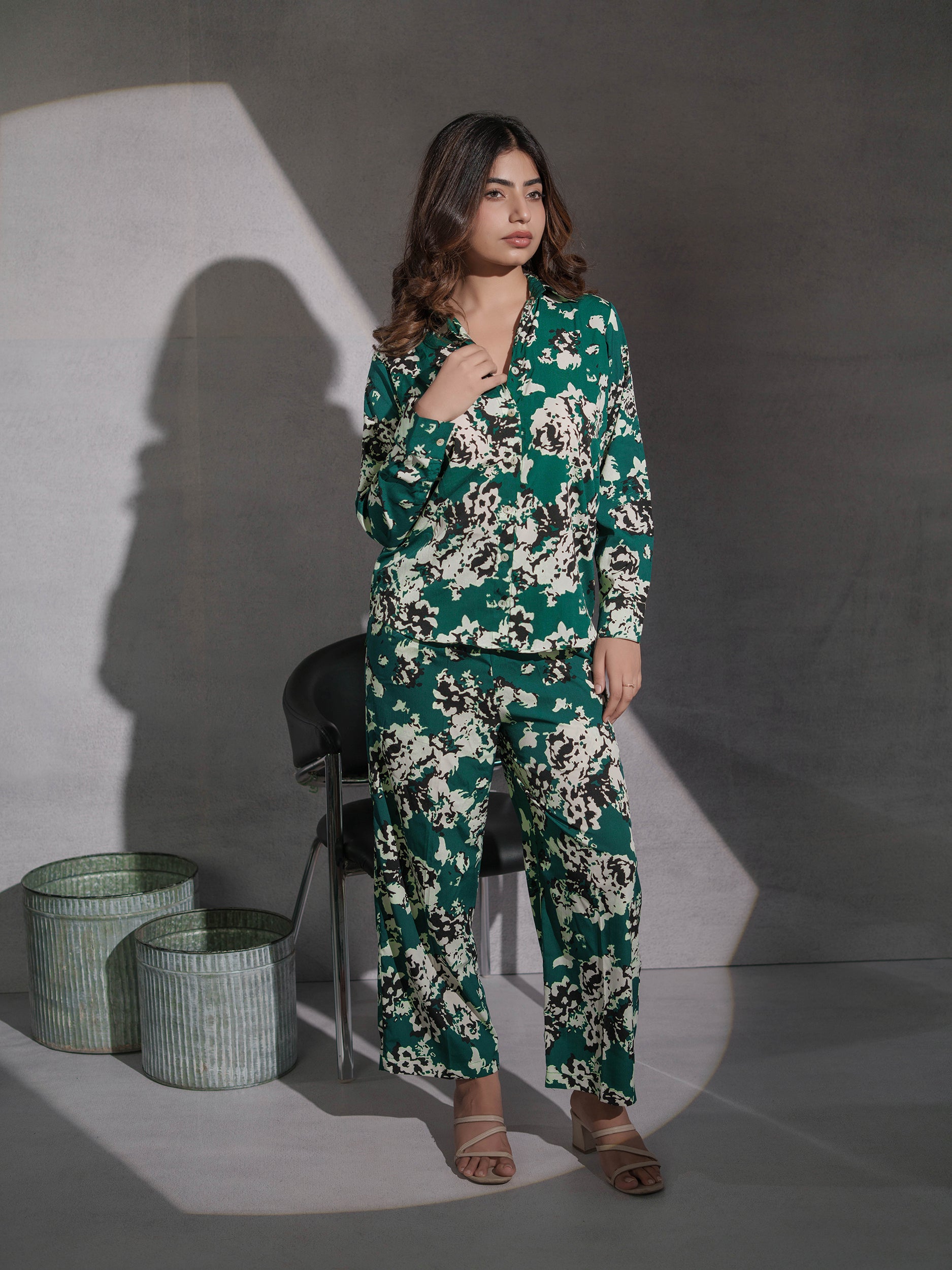 Green Abstract Co-ord Set