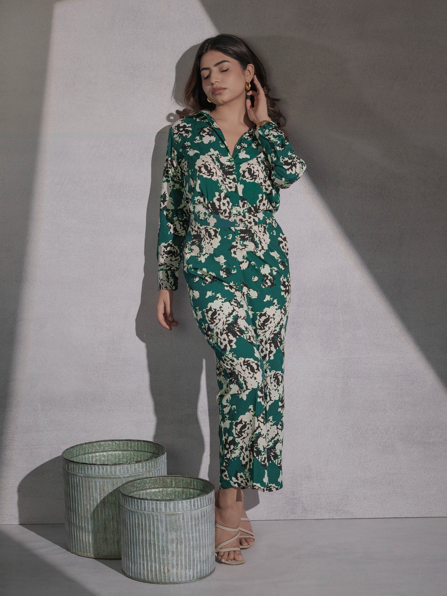 Green Abstract Co-ord Set