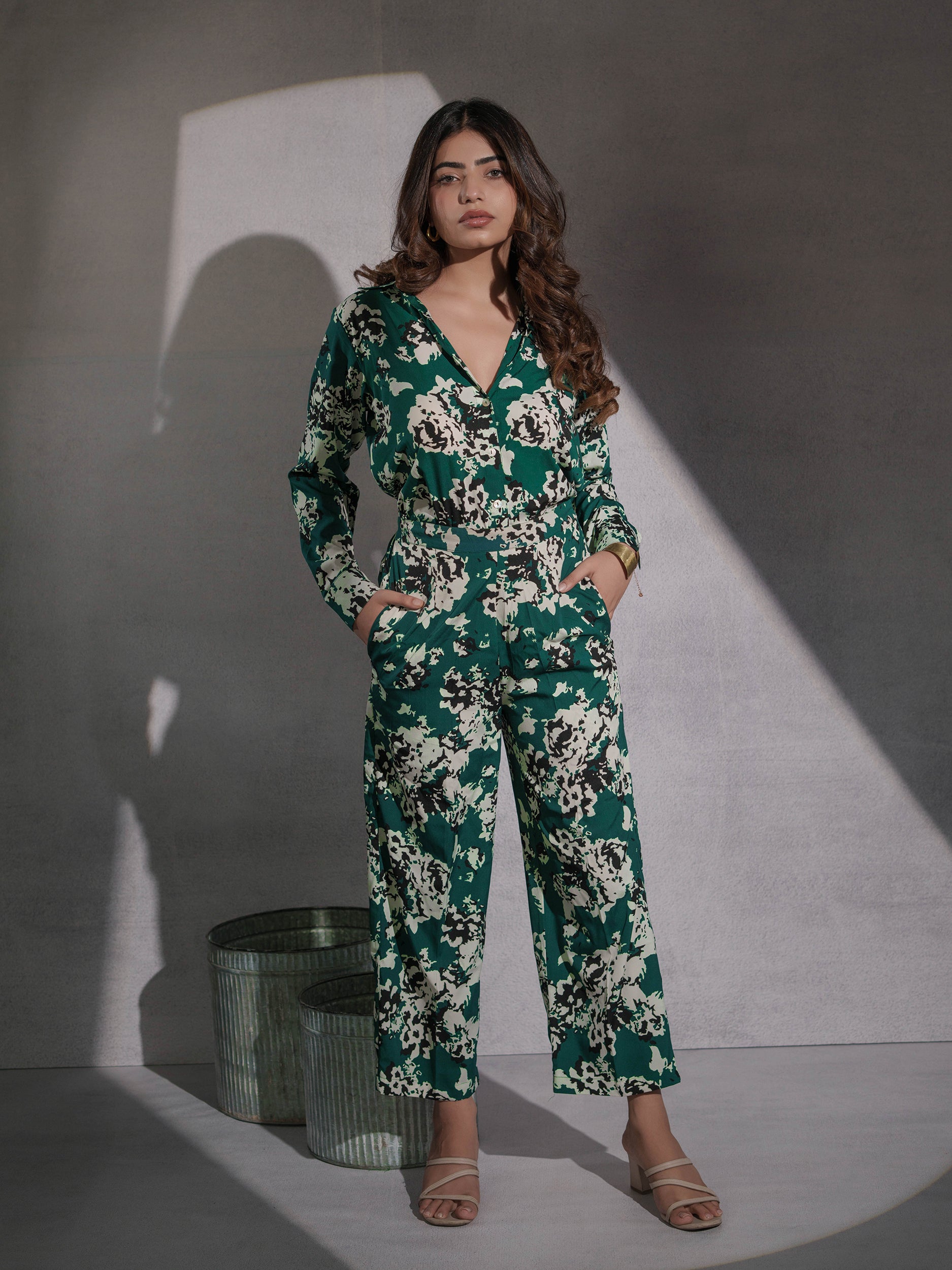 Green Abstract Co-ord Set