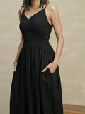 Black Plunge neck Dress
