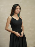 Black Plunge neck Dress