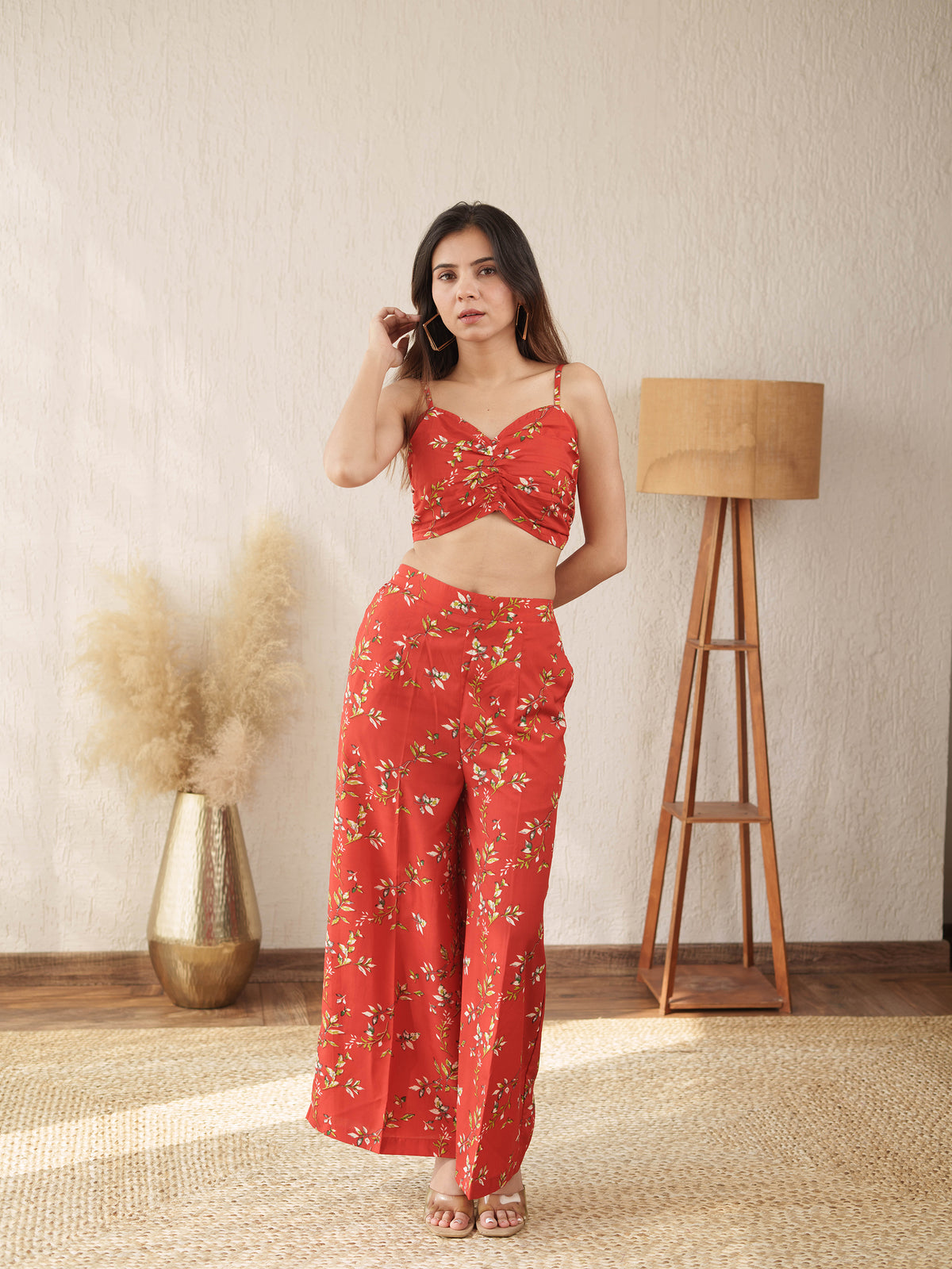 Red Printed Co-ord Set