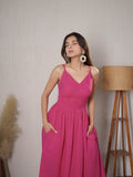Pink Plunge neck Dress